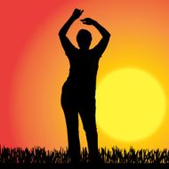 Vector silhouette of a woman N1989