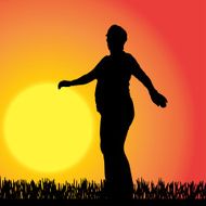 Vector silhouette of a woman N1990