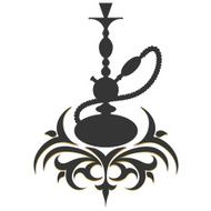 silhouette pattern with hookah