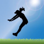 Vector silhouette of a woman N1991
