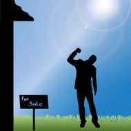 Vector silhouette of man N225