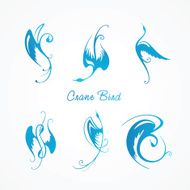 Collection of abstract cranes