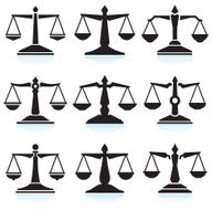 Scales of Justice black &amp; white vector interface icon set
