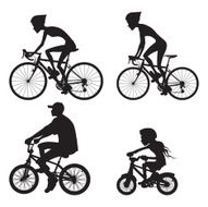 Riding bicycle silhouette collection N2