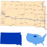 South Dakota road map
