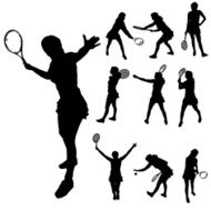 Vector silhouette of a woman N1992