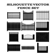 SILHOUETTE VECTOR FENCE SET