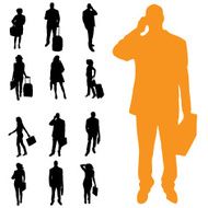 Vector silhouette of business people N113