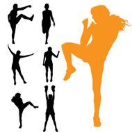 Vector silhouettes of woman N149