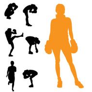Vector silhouettes of woman N150