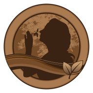Badge with girl silhouette
