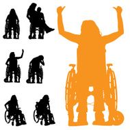 Vector silhouette of a people N330