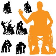 Vector silhouette of a people N331