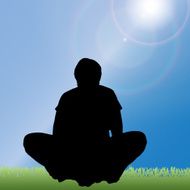 Vector silhouette of a woman N1994