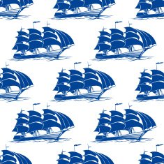 Seamless pattern of a fully rigged sailing ship