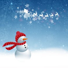 Vector Christmas Background with Snowman N3