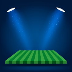 Football field stand with lighting vector illustration