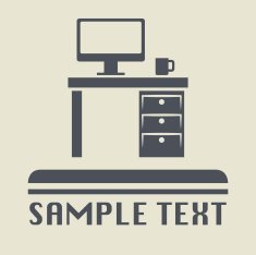 Computer table icon or sign N2