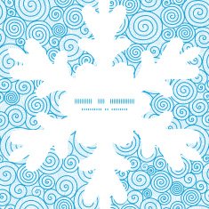 Vector abstract swirls Christmas snowflake silhouette pattern frame card template N2