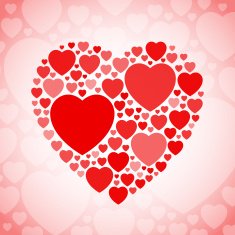 Red and white heart shape N2
