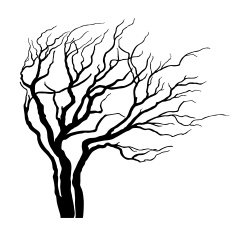 Tree with branches in the wind