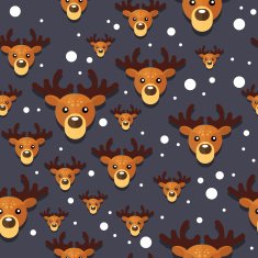 DeerXmasPatternBackgroundVectorBlack02