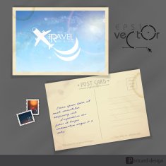 Old Postcard Design Template N16