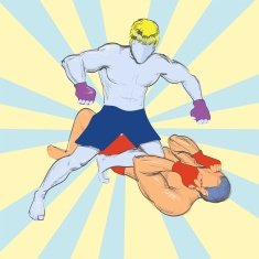 fighting without rules vector pop art