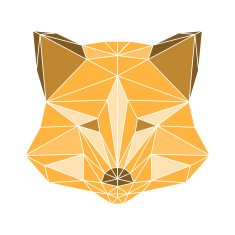 polygonal abstract fox isolated on a white background