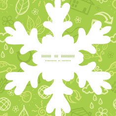 Vector environmental Christmas snowflake silhouette pattern frame card template