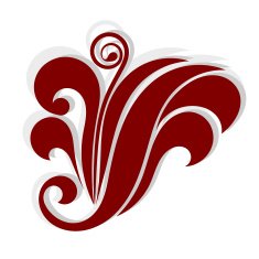 Red silhouette of abstract fantastic flower EPS10