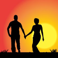 Vector silhouette of couple N371