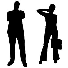 Vector silhouettes of business people N125