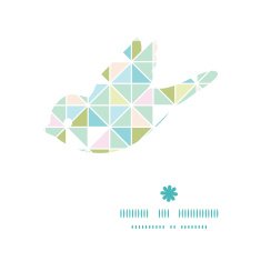 Vector colorful pastel triangle texture bird silhouette pattern frame