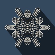 Long shadow filigree snowflake icon N4