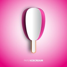 Vector Ice Cream from paper isolated on background N2
