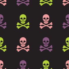 Simple skull and crossbones seamless pattern