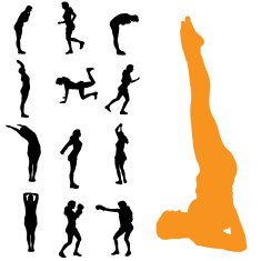 Vector silhouettes of woman N148