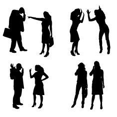 Vector silhouette of business people N109