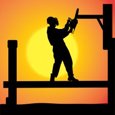 Vector silhouette of a man N1007