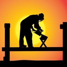 Vector silhouette of a man N1008