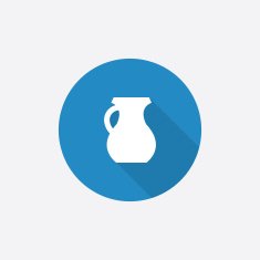 pitcher Flat Blue Simple Icon with long shadow