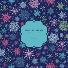Vector snowflakes on night sky Christmas snowflake silhouette pattern frame N12