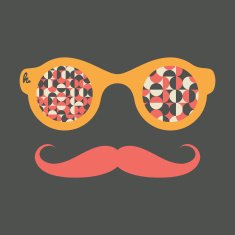 Hipster vintage sunglasses with circles and semicircles N2