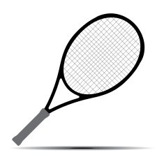 Tennis racket silhouette Vector design element