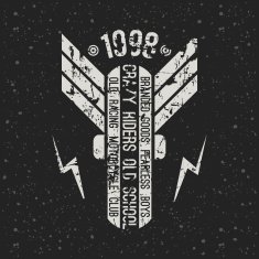 Emblem motorcycle club in retro style