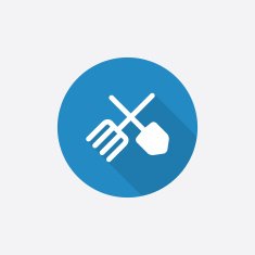 farm Flat Blue Simple Icon with long shadow