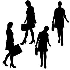 Vector silhouette of businesswoman N158