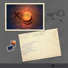 Old Postcard Design Template N18