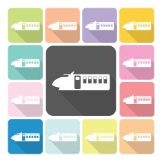 Train Icon color set vector illustration